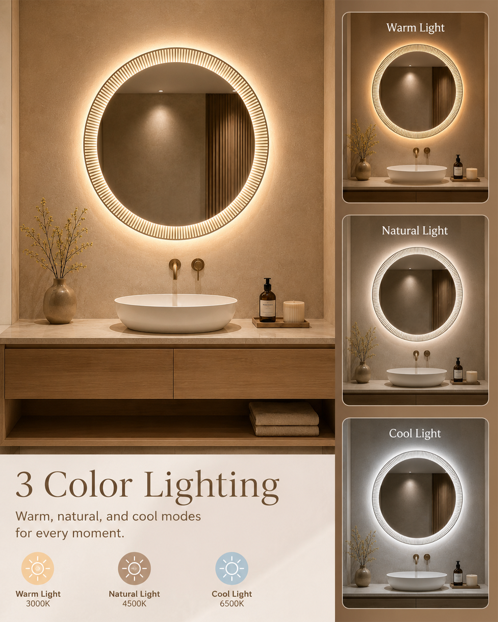 Fluted LED Mirror - Image 6