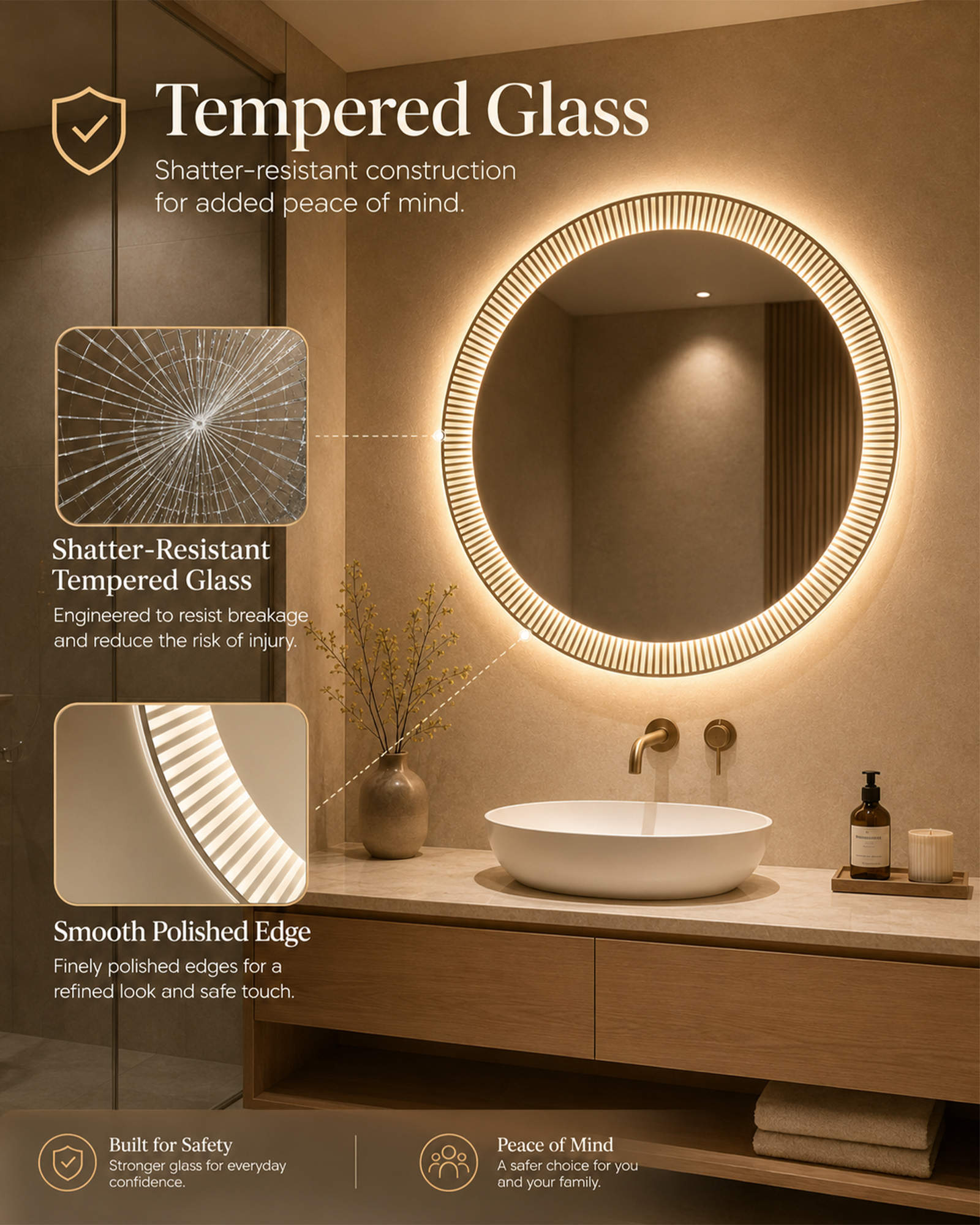 Fluted LED Mirror - Image 7