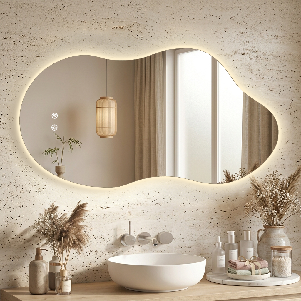 Frameless Cloud LED Bathroom Mirror - Image 2