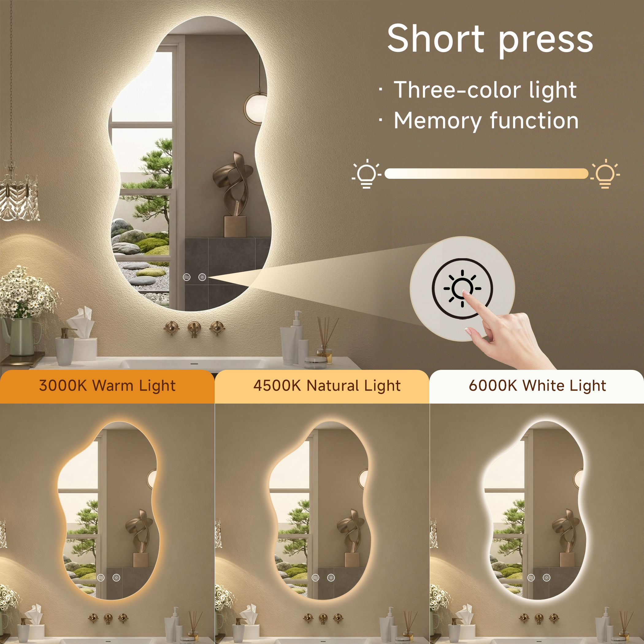 Frameless Cloud LED Bathroom Mirror - Image 5