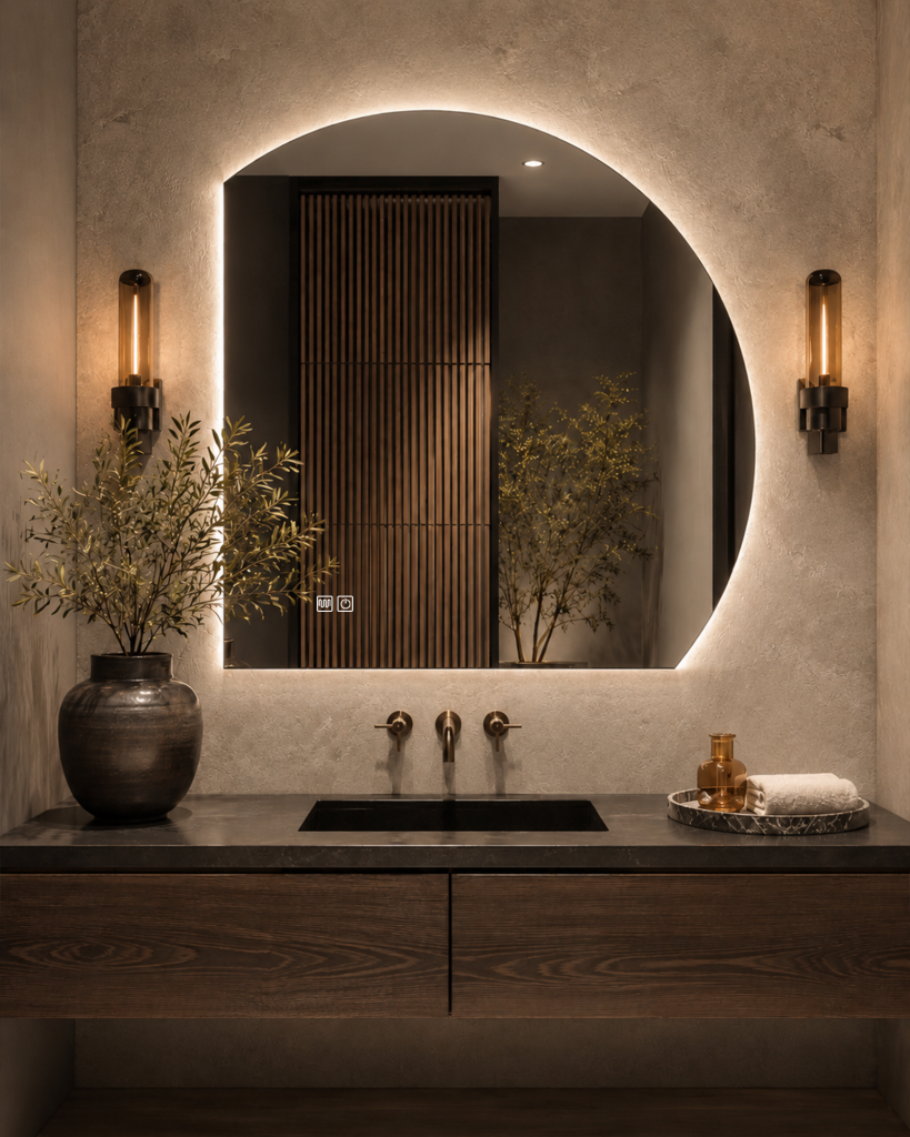 The Half Moon LED Mirror