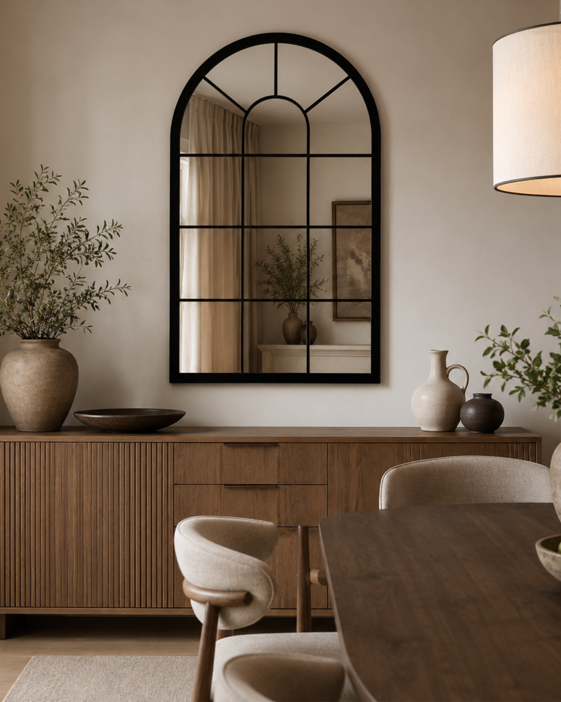 The Windowpane Arch Mirror
