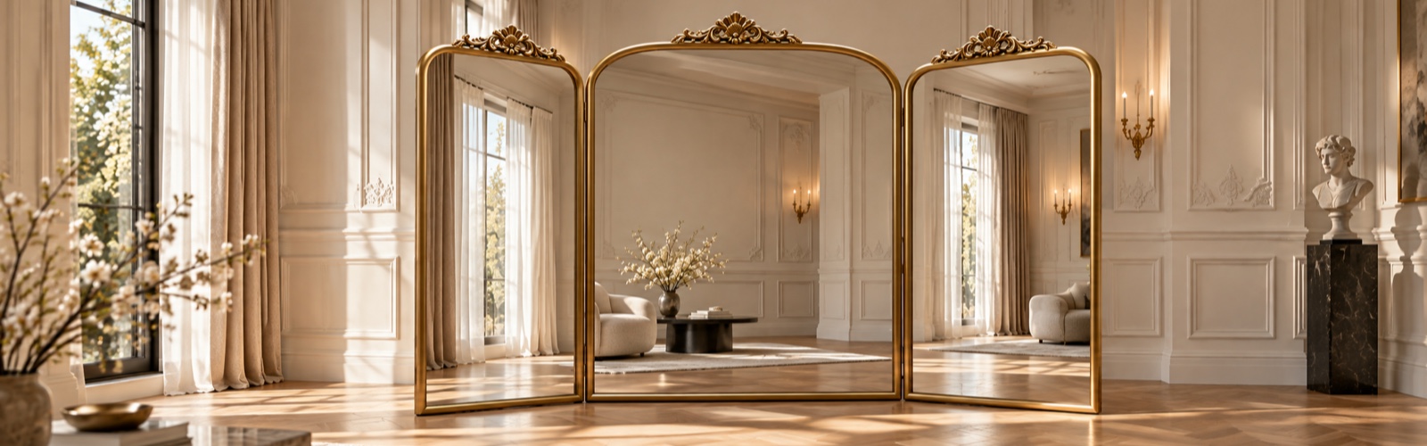 Custom tri-fold statement mirror by SUNQUEEN
